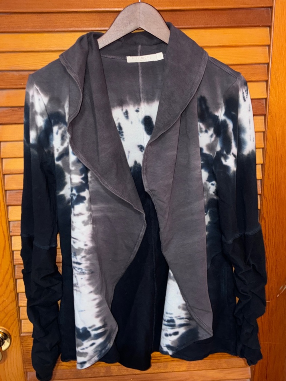 Testimony Los Angeles open front tie dye effect cardigan sweater - size small